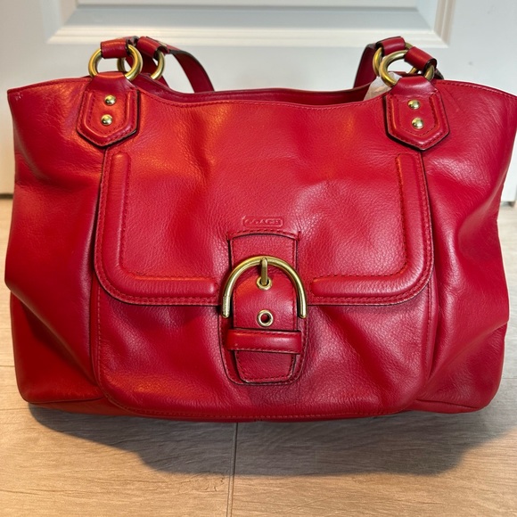 NWOT Red leather Coach bag